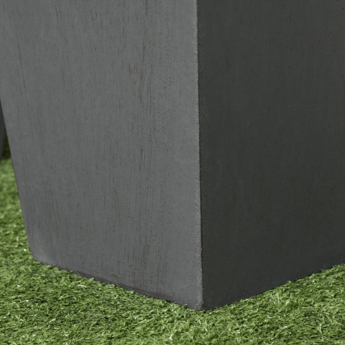 Outsunny Set of 2 Tall Planters with Drainage Holes, 22" / 18" Outdoor Flower Pots for Patio, Yard, Garden, Grey