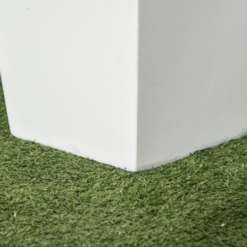 Outsunny Set of 2 Tall Planters with Drainage Holes, 22" / 18" Outdoor Flower Pots for Patio, Yard, Garden, White