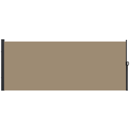 OUTSUNNY  13' X 6' Retractable Side Awning, Garden Privacy Screen Divider, Full Cassette Windbreaker for Hot Tub, Balcony, Terrace, Pool, Khaki