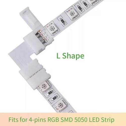 10 Pcs 10mm 4-pin Solderless Clip Coupler Connector - LED Strip Connector