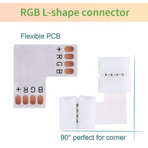 10 Pcs 10mm 4-pin Solderless Clip Coupler Connector - LED Strip Connector