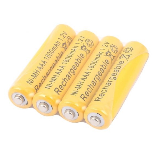4 Pcs Ni-MH AAA 1800mAh 1.2V Rechargeable Batteries Ultra Cell Battery Yellow