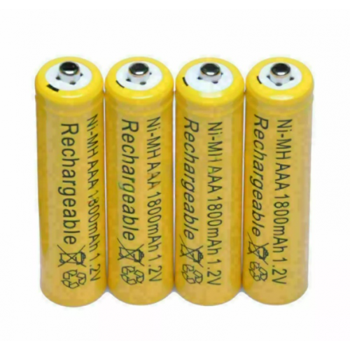 4 Pcs Ni-MH AAA 1800mAh 1.2V Rechargeable Batteries Ultra Cell Battery Yellow