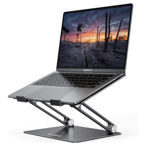 LAMICALL  Adjustable Laptop Stand, Portable Laptop Riser, Aluminum Laptop Stand for Desk Foldable, Ergonomic Computer Notebook Stand Holder For