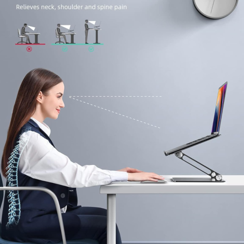 Lamicall Adjustable Laptop Stand, Portable Laptop Riser, Aluminum Laptop Stand for Desk Foldable, Ergonomic Computer Notebook Stand Holder for