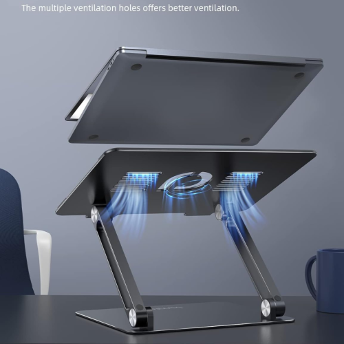 Lamicall Adjustable Laptop Stand, Portable Laptop Riser, Aluminum Laptop Stand for Desk Foldable, Ergonomic Computer Notebook Stand Holder for