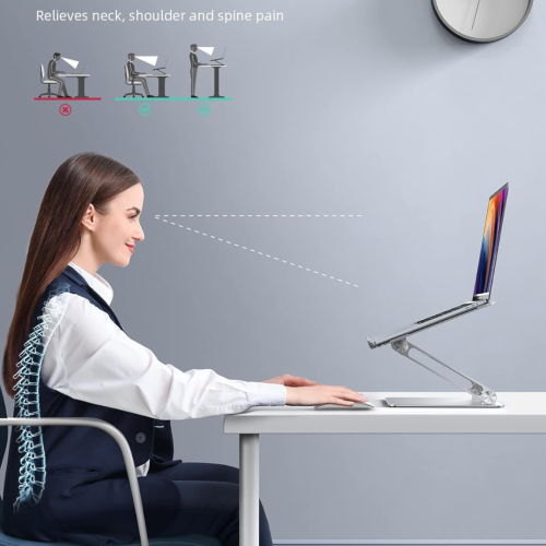 Lamicall Adjustable Laptop Stand, Portable Laptop Riser, Aluminum Laptop Stand for Desk Foldable, Ergonomic Computer Notebook Stand Holder for