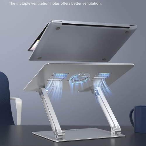 Lamicall Adjustable Laptop Stand, Portable Laptop Riser, Aluminum Laptop Stand for Desk Foldable, Ergonomic Computer Notebook Stand Holder for