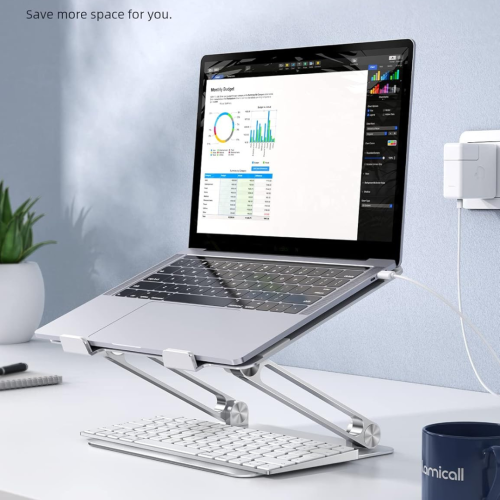 Lamicall Adjustable Laptop Stand, Portable Laptop Riser, Aluminum Laptop Stand for Desk Foldable, Ergonomic Computer Notebook Stand Holder for