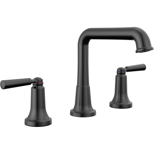 Delta Faucet Saylor Matte Black Widespread Bathroom Faucet 3 Hole, Matte Black Bathroom Faucets, Bathroom Sink Faucet