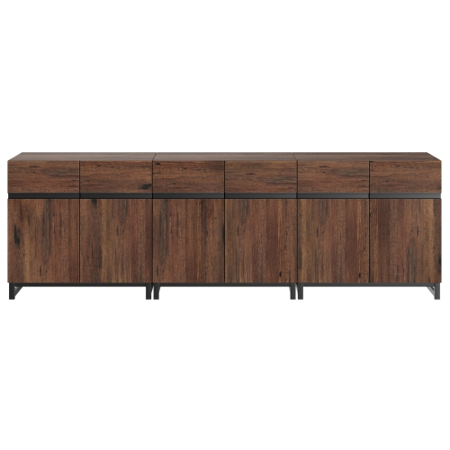 WAMPAT Modern TV Stand for TVs up to 100 inch, 3 in 1 Entertainment Center TV Console with Adjustable Shelves and Metal Base for Living