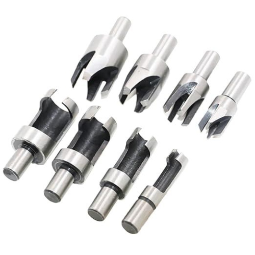 1 Set of 8 Pieces Wood Plug Cutter Straight/Tapered Claw Type Drill Bit Sets - 8 Pieces Wood Plug Cutter Drills