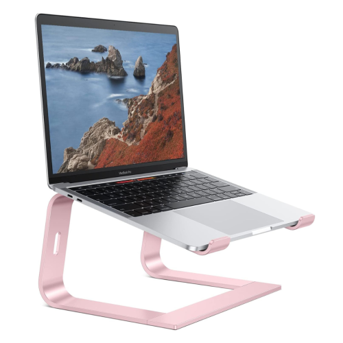 Laptop Stand, OMOTON Laptop Mount, Aluminum Laptop Holder Riser Stand for Desk, Compatible with MacBook Air/Pro, Dell, HP, Lenovo and All Laptops