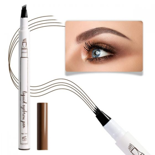NEW Waterproof Eyebrow Pen Tattoo Micro blading 4 Fork Tip 3D Makeup Ink Pencil