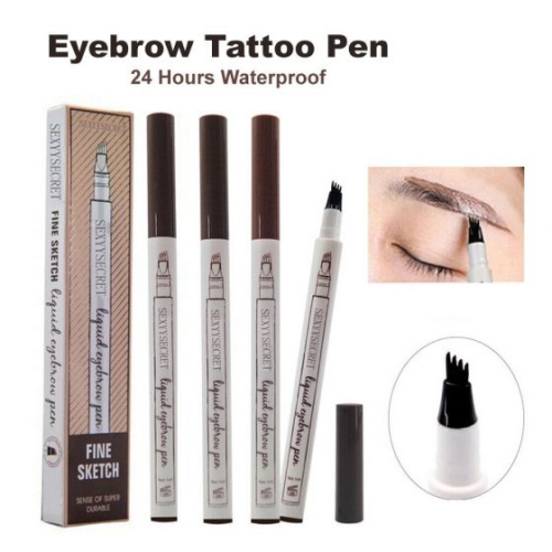 NEW Waterproof Eyebrow Pen Tattoo Micro blading 4 Fork Tip 3D Makeup Ink Pencil
