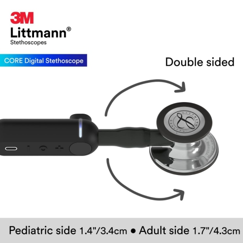 Stéthoscope numérique Littmann CORE de 3 M, notre stéthoscope le plus avancé à ce jour, amplification jusqu'à 40x*, suppression active du bruit