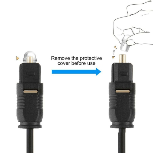 Digital Optical Audio Cable Toslink to Toslink Digital Optical Fiber Audio Cable for clear, full and richly detailed sound -5 Feet