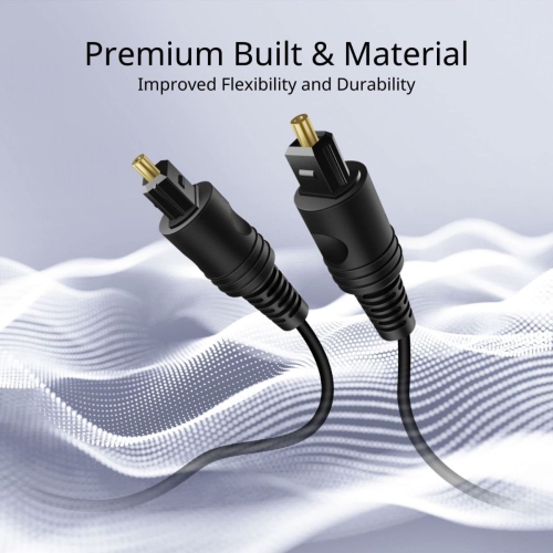 Digital Optical Audio Cable Toslink to Toslink Digital Optical Fiber Audio Cable for clear, full and richly detailed sound -5 Feet