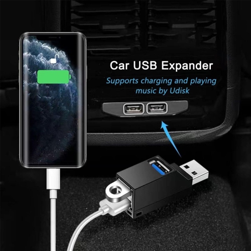 3-Port USB 3.0 Hub with Cable for Connecting Peripherals to Hard-to-Reach Ports