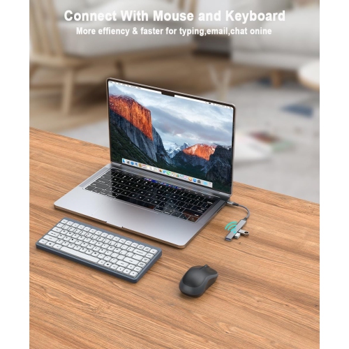 4-in-1 USB-C Hub with Multiple Ports for Expanding Laptop and Smartphone Connectivity