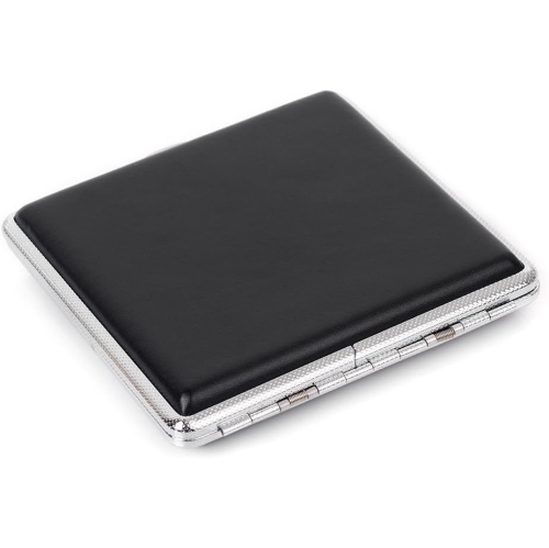 Étui mince portatif en cuir pour cigarettes format standard Porte-poche pour cigarette à une main en cuir Boîte pour cigarettes pour hommes et