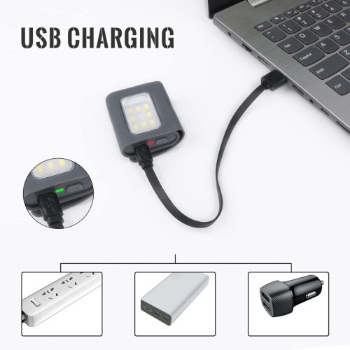 Feux de course Lumières de sécurité rechargeables pour marcher la nuit Lampe de poche portative LED de travail Avertissement pour le camping, la