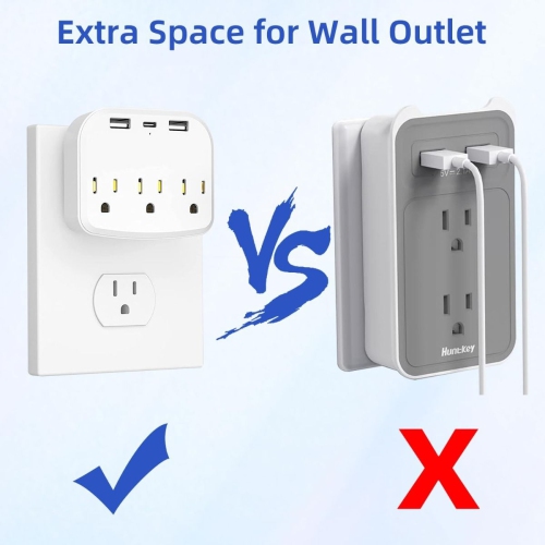 Compact Travel Power Strip with 2 USB Ports for Charging Electronics on Cruise Ships