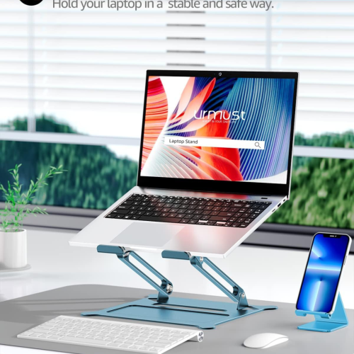 Laptop Notebook Stand Holder Adjustable Ultrabook Stand Riser Portable Compatible with MacBook Air Pro HP Dell XPS Lenovo All laptops 10-15.6"