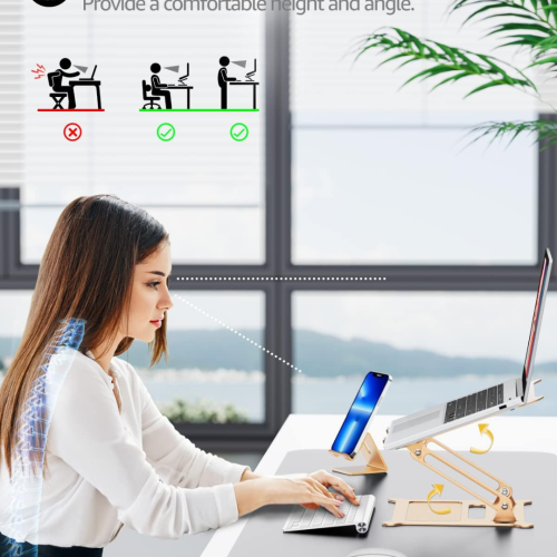Laptop Notebook Stand Holder Adjustable Ultrabook Stand Riser Portable Compatible with MacBook Air Pro HP Dell XPS Lenovo All laptops 10-15.6"