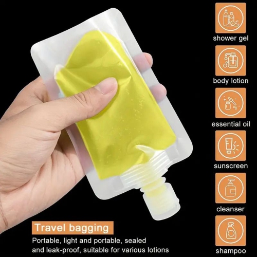 5 sachets de voyage pour les articles de toilette, sac de voyage pour maquillage liquide anti-fuites, contenant liquide de voyage pour lotion/crème