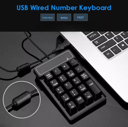 Numeric Keypad, Portable 19 Keys Mini Wired USB Numeric Numpad Number Keyboard for Laptop Computers, Desktop