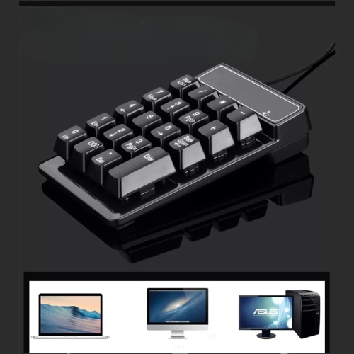 Numeric Keypad, Portable 19 Keys Mini Wired USB Numeric Numpad Number Keyboard for Laptop Computers, Desktop