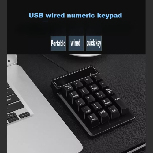 Numeric Keypad, Portable 19 Keys Mini Wired USB Numeric Numpad Number Keyboard for Laptop Computers, Desktop