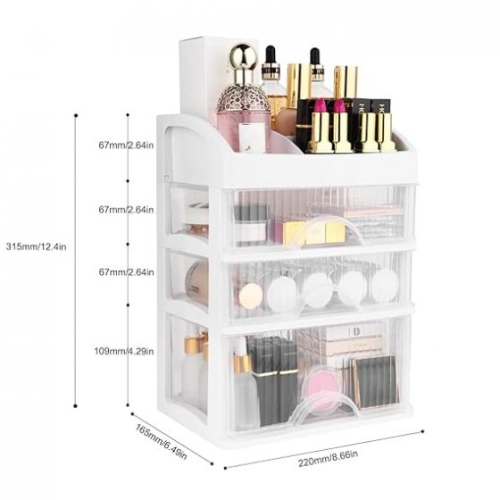 Makeup Organizer - This makeup box features a transparent drawer design