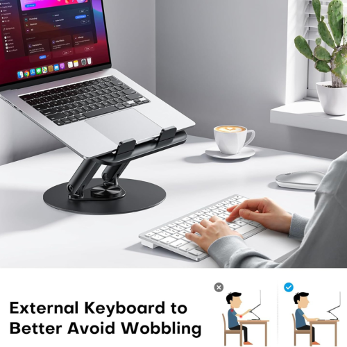 Laptop Stand for Desk 360 Rotating, OMOTON Ergonomic Computer Stand Adjustable Portable Laptop Riser Compatible with MacBook Pro/MacBook Air/Lenovo