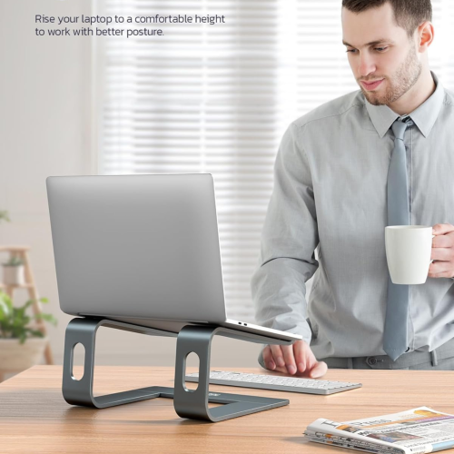 Nulaxy Laptop Stand, Ergonomic Aluminum Laptop Mount Computer Stand, Detachable Laptop Riser Notebook Holder Stand Compatible with MacBook Air Pro,