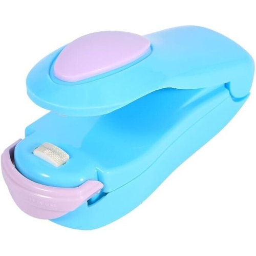 Mini Heat Sealing Machine for Home Use, Handheld Mini Portable Sealing Machine Heat Sealer Stapler for Packing home use-(BLUE)