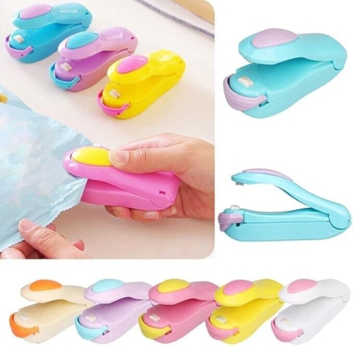 Mini Heat Sealing Machine for Home Use, Handheld Mini Portable Sealing Machine Heat Sealer Stapler for Packing home use-PINK