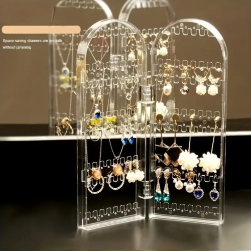 2 Doors Large Capacity Foldable Jewelry Display Stand - Large Capacity Foldable Jewelry Display Stand