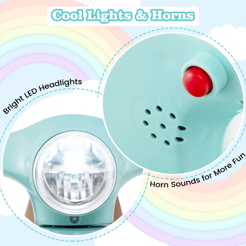 Gymax Kids Ride on Motorcycle w/ Training Wheels Headlight Horn 6V Battery