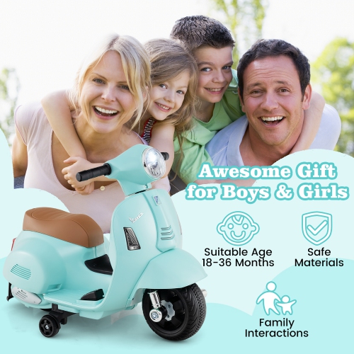 Gymax Kids Ride on Motorcycle w/ Training Wheels Headlight Horn 6V Battery