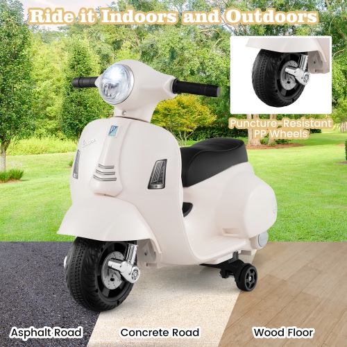 Gymax Kids Ride on Motorcycle w/ Training Wheels Headlight Horn 6V Battery