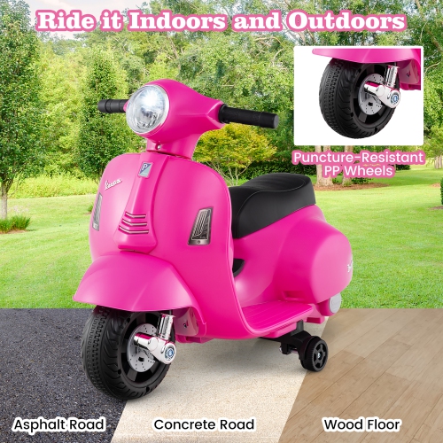 Gymax Kids Ride on Motorcycle w/ Training Wheels Headlight Horn 6V Battery