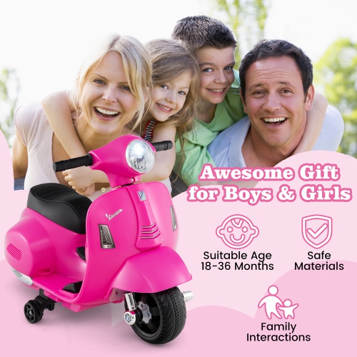 Gymax Kids Ride on Motorcycle w/ Training Wheels Headlight Horn 6V Battery