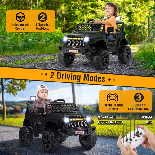 Gymax 12V Kids Ride on Truck Car Battery Powered Toddler Electric Vehicle w/ 3 Speeds