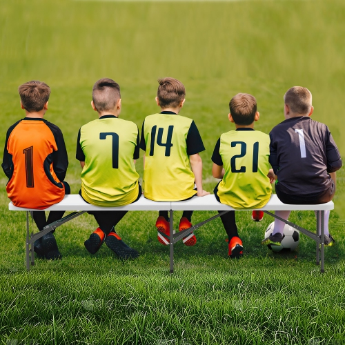 Gymax 2PCS 6 ft Plastic Folding Bench w/ 1320 LBS Capacity Handle & Lock For Outdoor