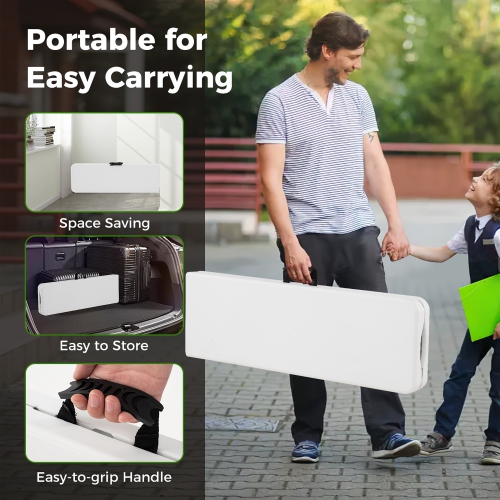 Gymax 2PCS 6 ft Plastic Folding Bench w/ 1320 LBS Capacity Handle & Lock For Outdoor