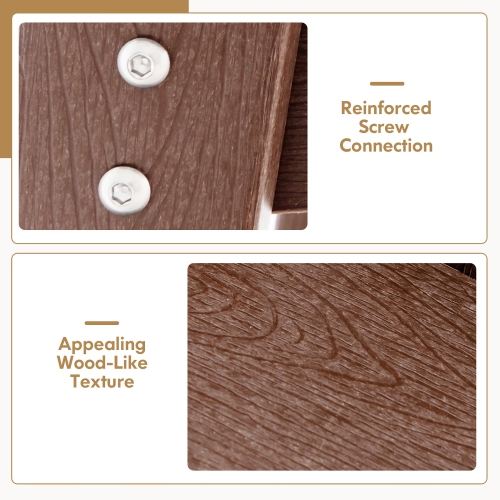 Gymax 2 PCS Bar Stool HDPE Patio Chair w/ Armrest Footrest Home Indoor Outdoor Brown