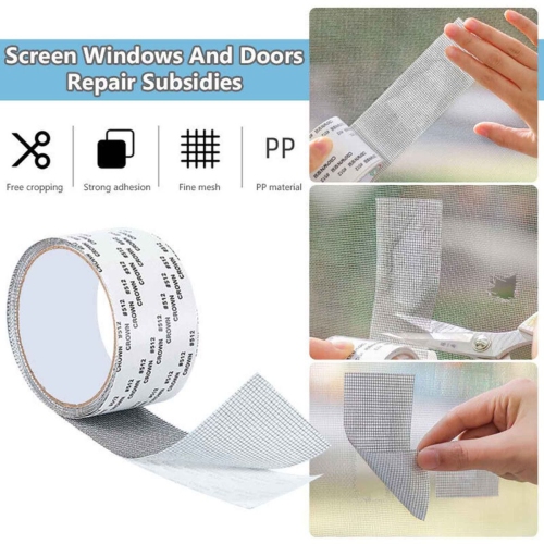 1 Roll Self-Adhesive Window Screen Repair Tape - Quickly And Easily Repair Tears And Holes