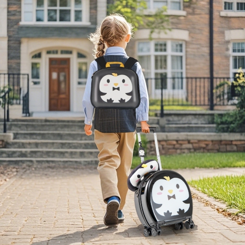 Gymax 4-Piece Kid's Luggage Set w/ 14'' Carry-on Hardside Spinner Toddler Luggage